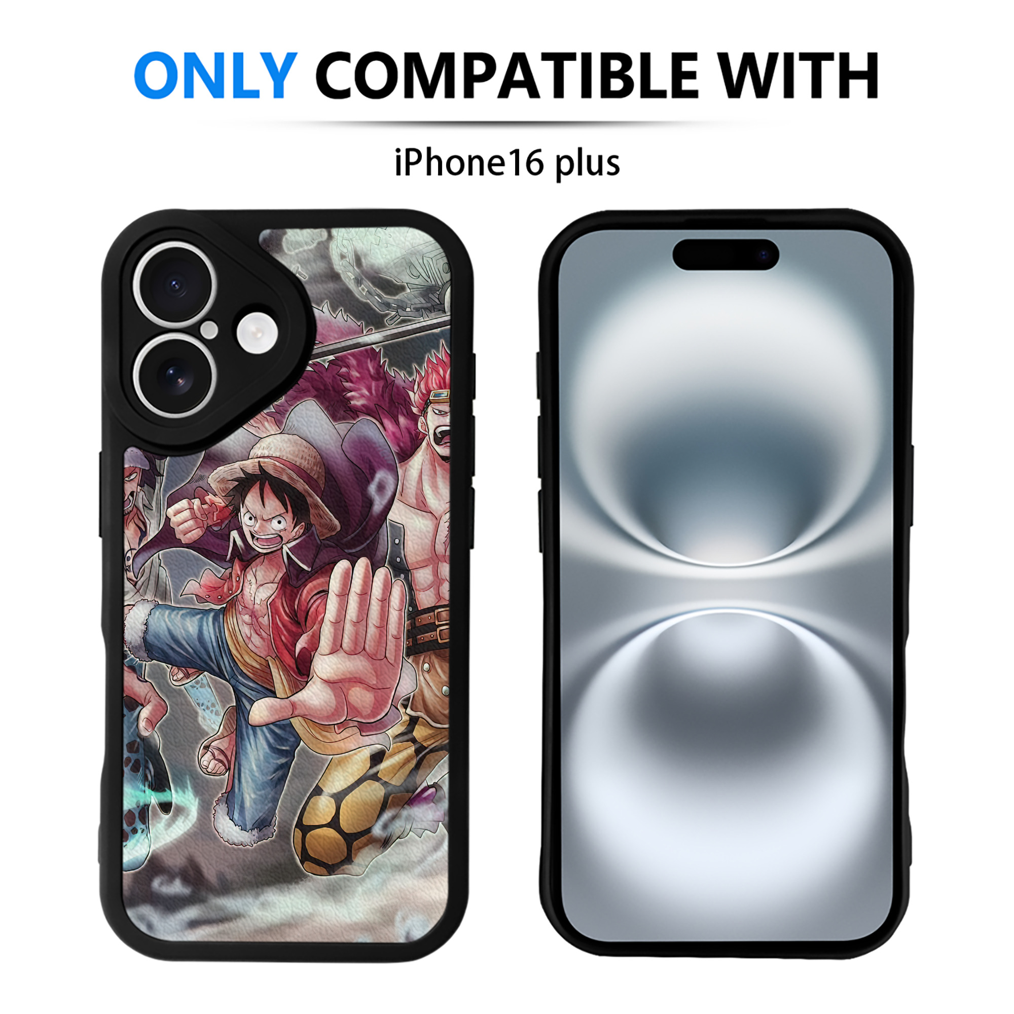 （画像用） ワンピース ONE PIECE 【iPhone 16シリーズ対応】シリコンスマホケース（レザー調） 材質：シリコン
